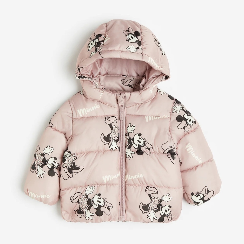 H&M Light Pink Minnie Mouse Puffer Jacket